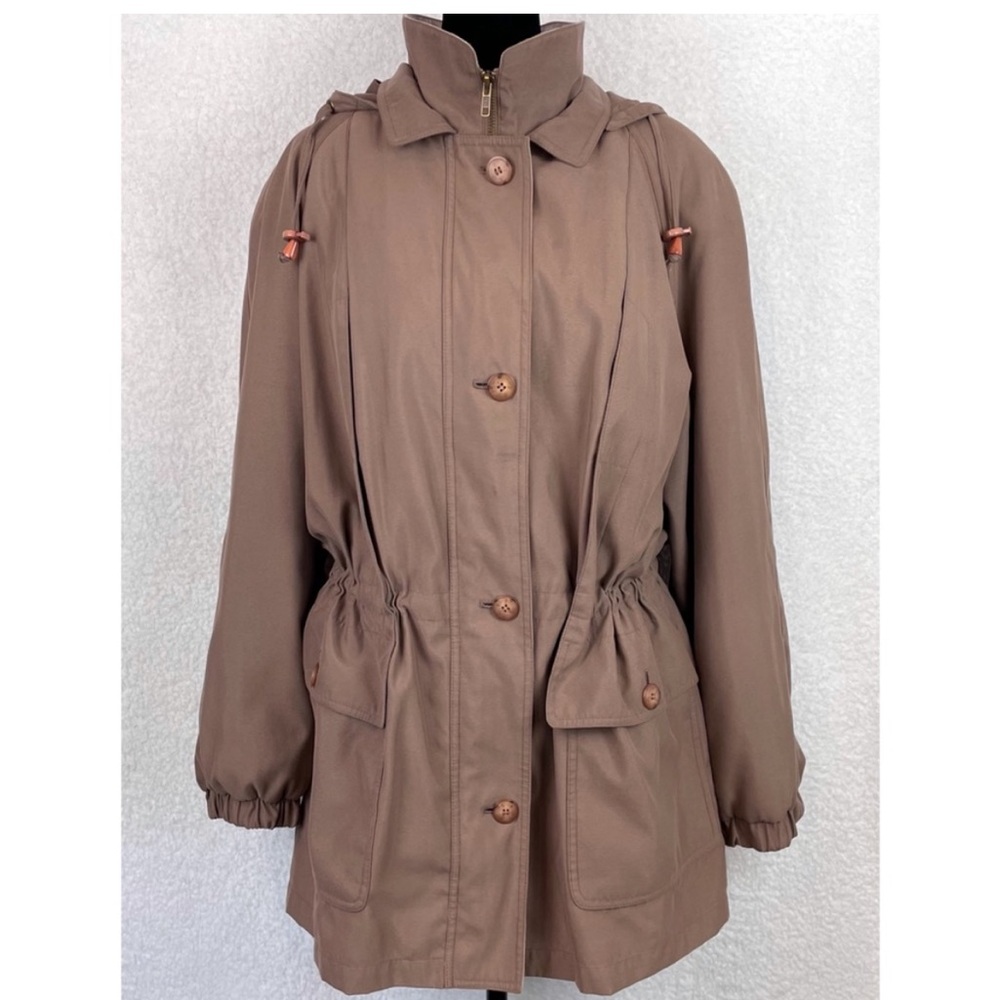 (VTG) GALLERY • Brown Hooded Cinch-Waist Jacket